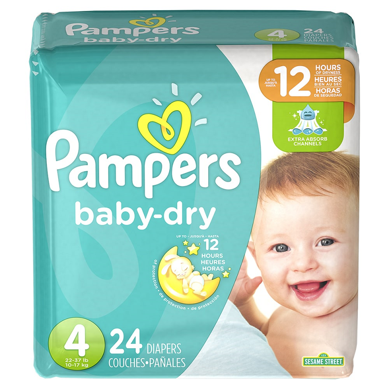 Pampers Baby-Dry - Pañales desechables absorbentes, talla 4, 150 unidades
