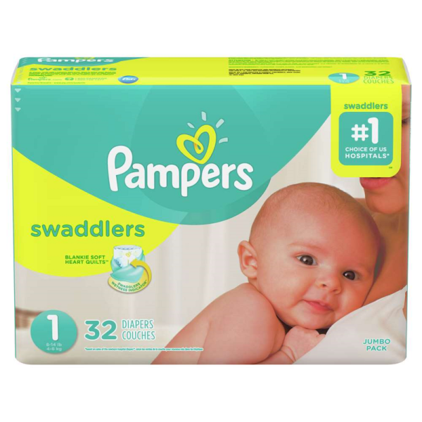  Pampers Swaddlers - Pañales para recién nacidos, talla