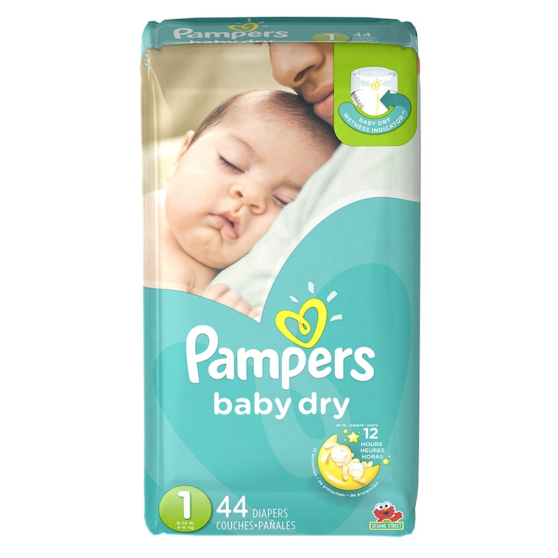 Pampers Baby Dry Talla 1, 120 Pañales - Superunico - El
