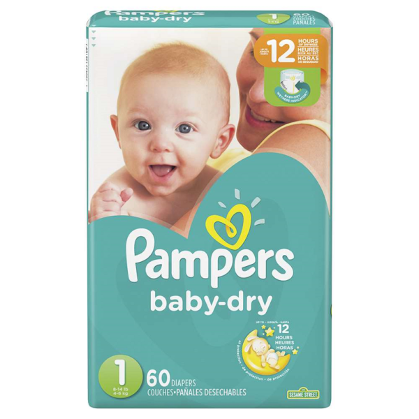 Pampers Baby Dry Talla 1, 120 Pañales (Pack de 2) - Superunico - El  Supermercado 100% Online de Panamá