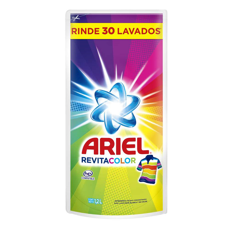 Detergente Líquido Concentrado Ariel Revitacolor 1.8 L - Clean Queen