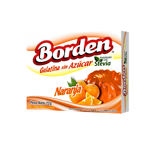 Gelatina Sin Azúcar Sabor a Naranja Borden 22 g. – Super Carnes - Ahora con  Delivery