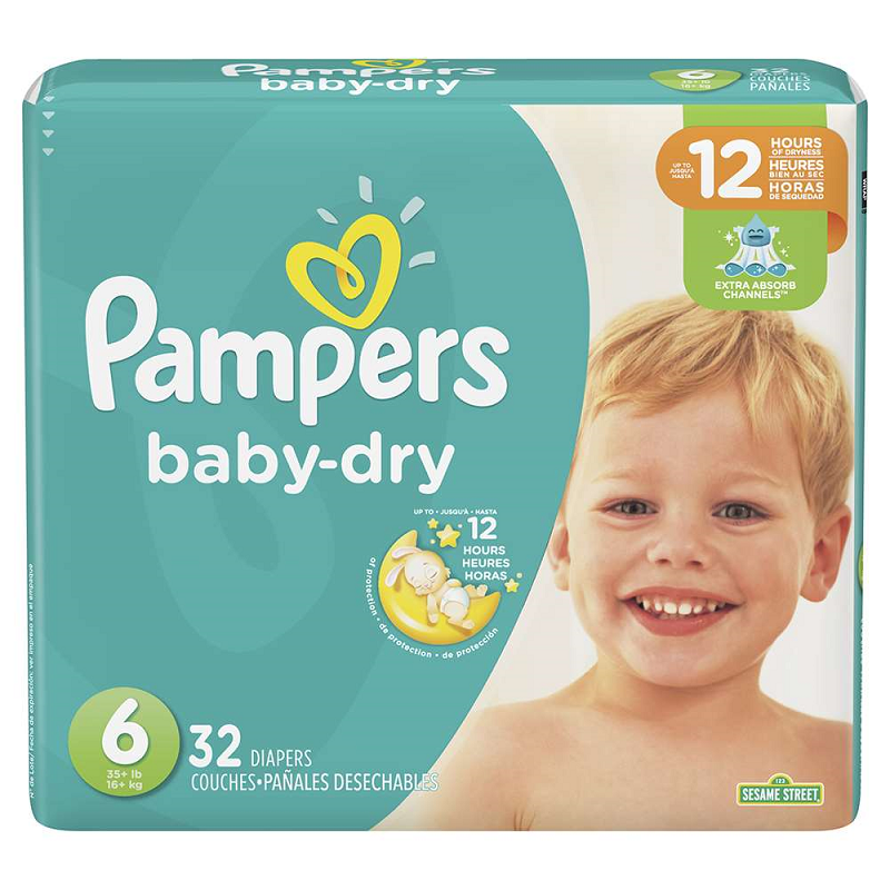 Panal Pampers Baby Dry Talla 3 Jumbo- 32 Unidades