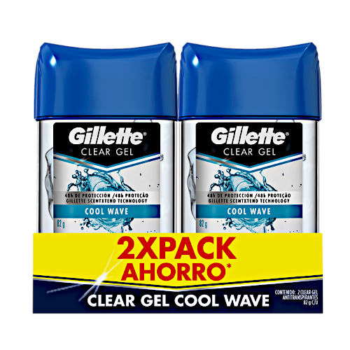 Gillette Clear Gel Cool Wave Antitranspirante/Desodorante 3 Oz (Paquete de  2) (el embalaje puede variar)