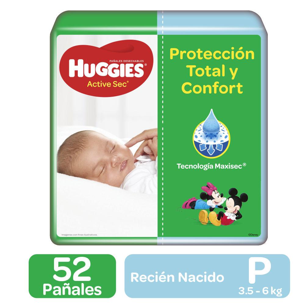 Huggies Pañales Active Sec Talle Recien Nacido ( 17 Unidades), Huggies  Pañales para Bebé - Farmacia La Esquina