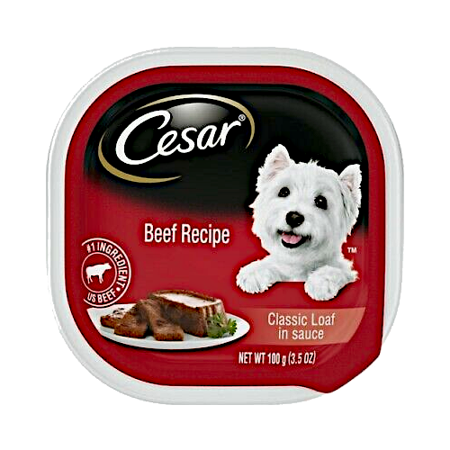 Cesar, comida húmeda para perros de fabricación simple, 37 g. Empaque de 10  unidades.